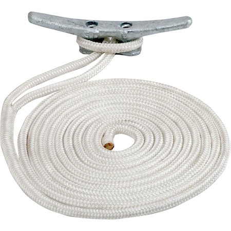 Sea-Dog Double Braided Nylon Dock Line, 5/8" x 50ft White 302116050WH-1